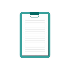 Tablet with a blank sheet for notes. Vector design element.