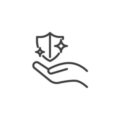 Hand protection line icon