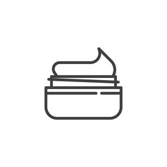 Cosmetics cream jar line icon