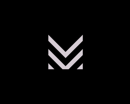 Abstract letter M logo design template. Premium linear monochrome symbol. Universal elegant real estate, hotel, cosmetics, sign vector icon logotype.