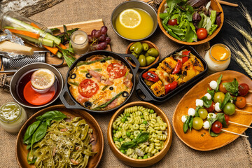 アウトドア料理　 Authentic bonfire cooking outdoors