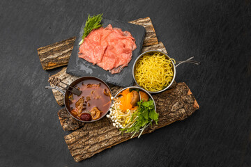 アウトドア料理　 Authentic bonfire cooking outdoors