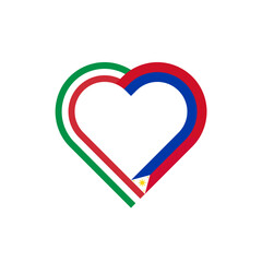 unity concept. heart ribbon icon of italy and philippines flags. vector illustration isolated on white background