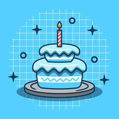 birthday cake vector illustration