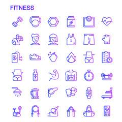 fitness and gym icon set