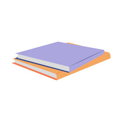 Two artbooks or notebooks for educational or leisure purposes. Isolated vector illustration in flat style