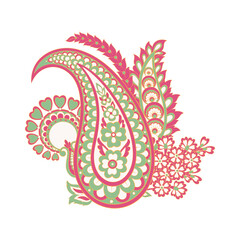 Vector Paisley pattern in floral indian style