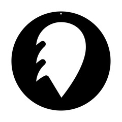 Black solid icon for Leaf cut