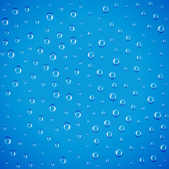 Clean water drop background on blue surface