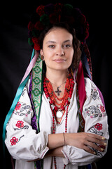 A beautiful Ukrainian woman in traditional clothes