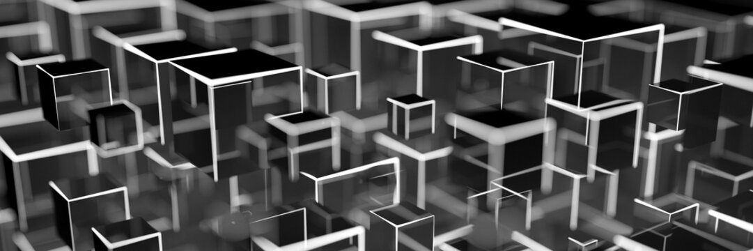 Abstrakte Quader als moderner Hintergrund Header