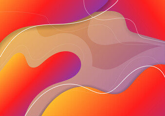 wave shape color gradient background concept. red to purple gradient for shape and white line. fluid shape background.