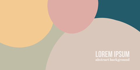 Abstract organic rounded shapes background. Hand drawn neutral colors banner. For newsletter, web, social media post, promotional banner, advertising and branding. Vector illustration, flat design