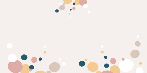 Abstract organic rounded shapes background. Hand drawn neutral colors banner. For newsletter, web, promotional banner, anniversary and celebration. Vector illustration, flat design