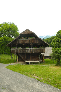 A picture of Switzerland old granary house at the farm.