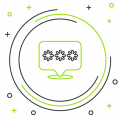 Line Password protection and safety access icon isolated on white background. Security, safety, protection, privacy concept. Colorful outline concept. Vector