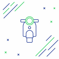 Line Scooter icon isolated on white background. Colorful outline concept. Vector