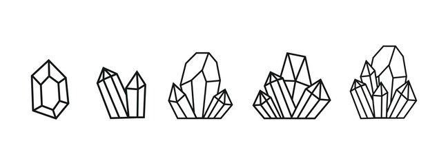 Set of crystals vector illustration 
