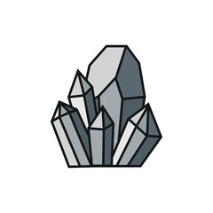 Set of crystals vector illustration 
