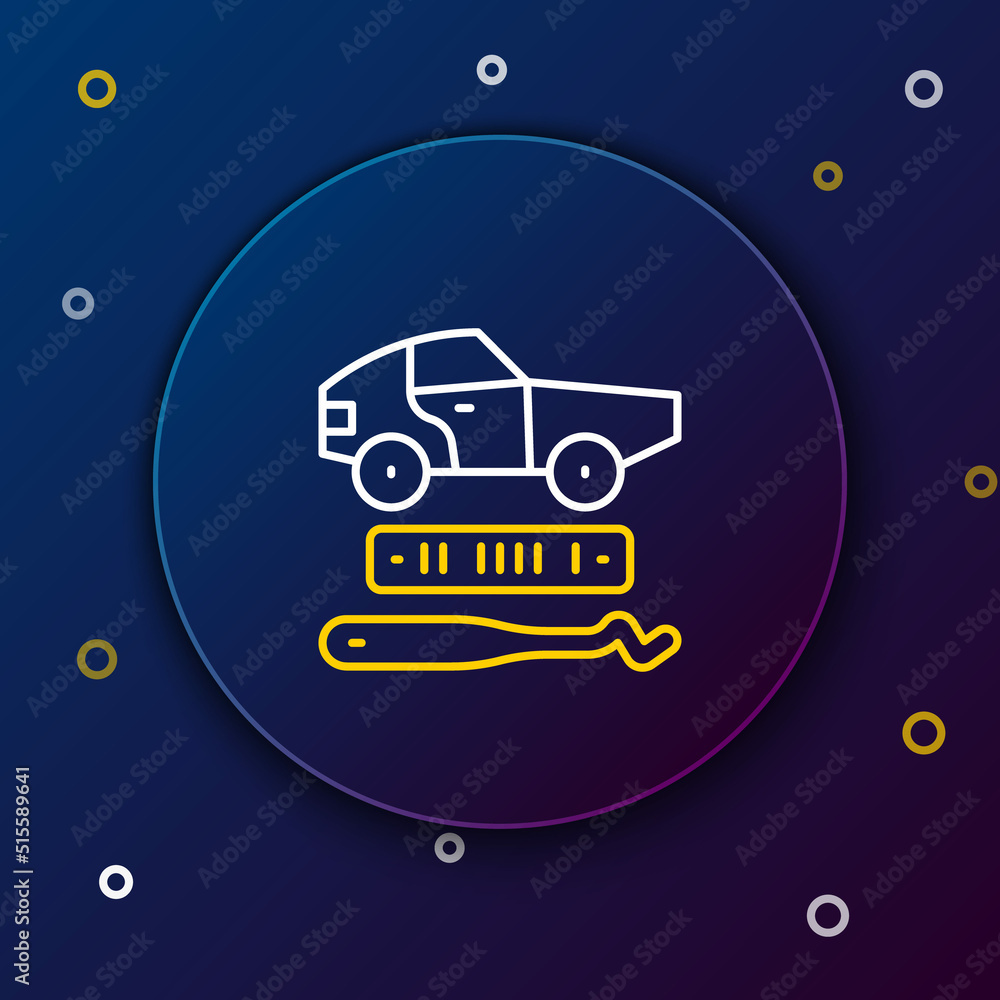 Wall mural Line Car theft icon isolated on blue background. Colorful outline concept. Vector