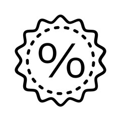 Black line icon for Percentage