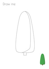 Simple Outline Stroke Tree Shape Silhouette Photo Drawing Skills For Kids A3/A4/A5 suitable format size. Print it by yourself at home and enjoy!