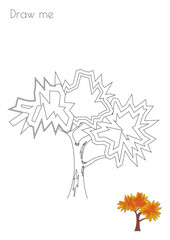 Simple Outline Stroke Tree Shape Silhouette Photo Drawing Skills For Kids A3/A4/A5 suitable format size. Print it by yourself at home and enjoy!