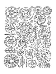 Fairy floral mandala background. Magic garden art. Frame for your design