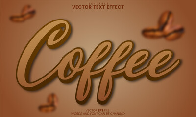 premium 3d Coffee text effect
