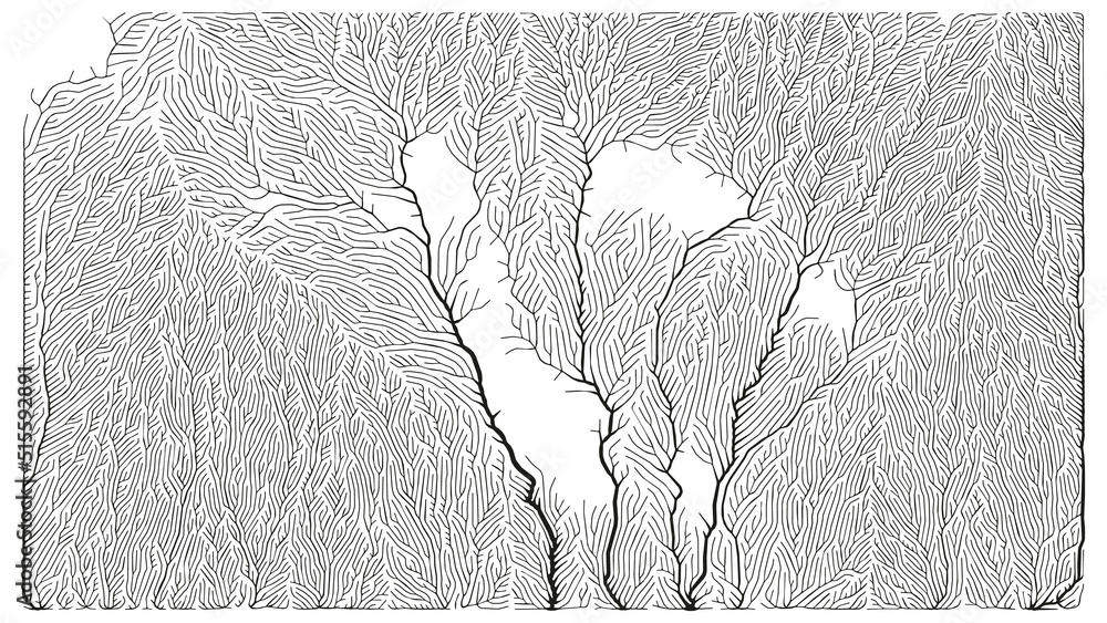 Poster growth pattern. generative branching structure. organic net of vessels texture.