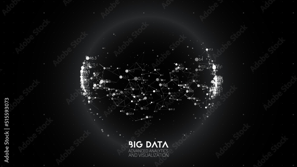Poster big data visualization. futuristic infographic. information aesthetic design. visual data complexity