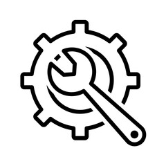 Black line icon for Wrench