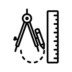 Black line icon for Engineering tool