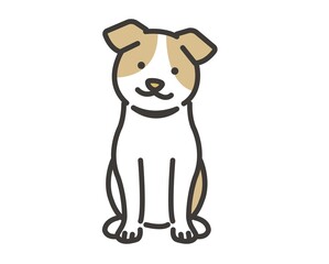 Obraz na płótnie Canvas シンプルでかわいい犬のアイコンセットのベクターイラスト素材／ペット／愛犬