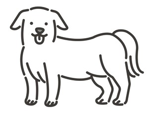 シンプルでかわいい犬のアイコンセットのベクターイラスト素材／ペット／愛犬