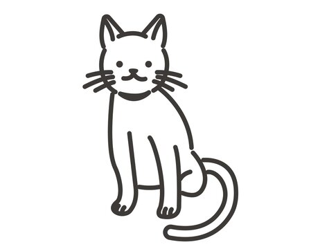 シンプルでかわいい猫のアイコンセットのベクターイラスト素材／ペット／愛犬／愛猫

