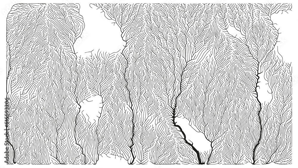 Poster growth pattern. generative branching structure. organic net of vessels texture.