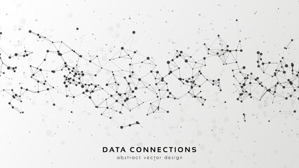 Abstract mesh vector background. Futuristic technology style card. Lines, point, planes in 3d space.