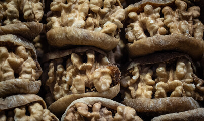Fototapeta premium wall nuts in fig fruits
