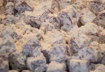 Dessert Turkish delight close up