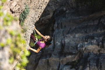 female rock climber