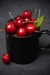 Cherries on the vintage background