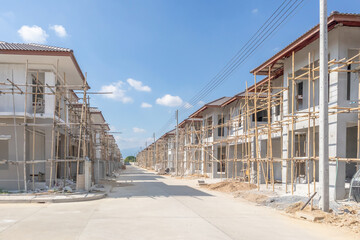 construction residential new house in progress at building site housing estate development