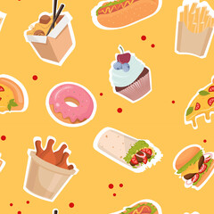 Fast food seamless pattern