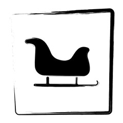 sleigh icon. Brush frame. Vector illustration.