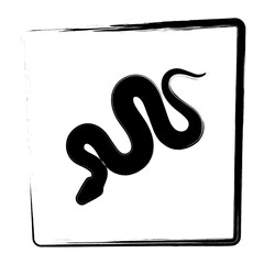 snake icon. Brush frame. Vector illustration.