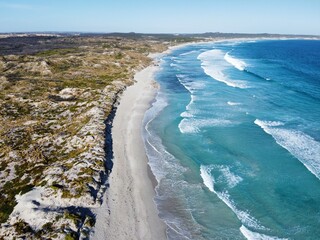 view of the coast and beach