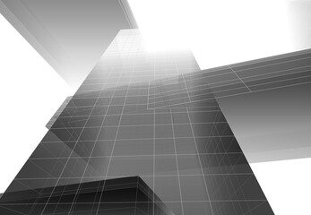 Abstract modern architecture 3d rendering