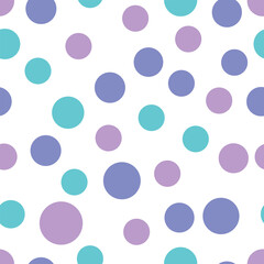 Seamless repeating pattern abstarct bright colorful circles shape. Modern geometric vintage art. Fun kids fabric texture round design. Polka dots gift paper print