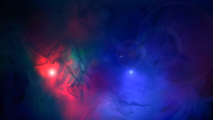 3D Rendering of Dust and Cloud Interstellar in a Universe